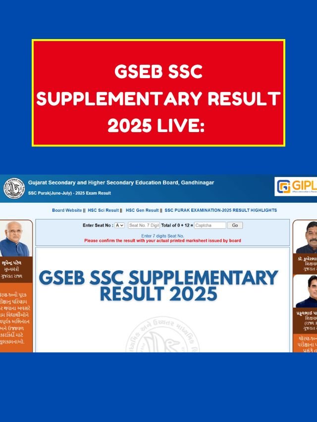 GSEB SSC Supplementary Result 2025 Live: How to check results?